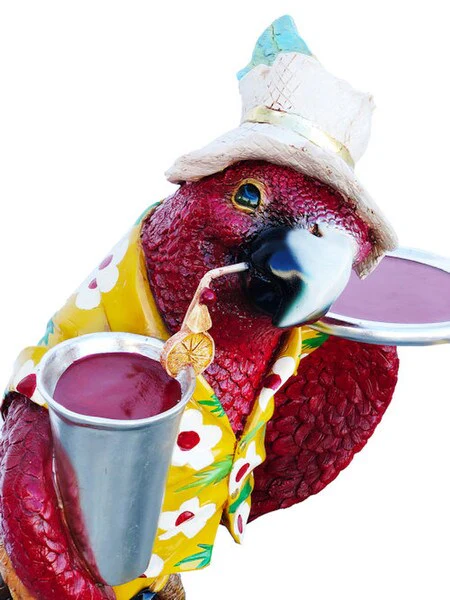 Parrot Butler with Tray Sculpture - Image 2
