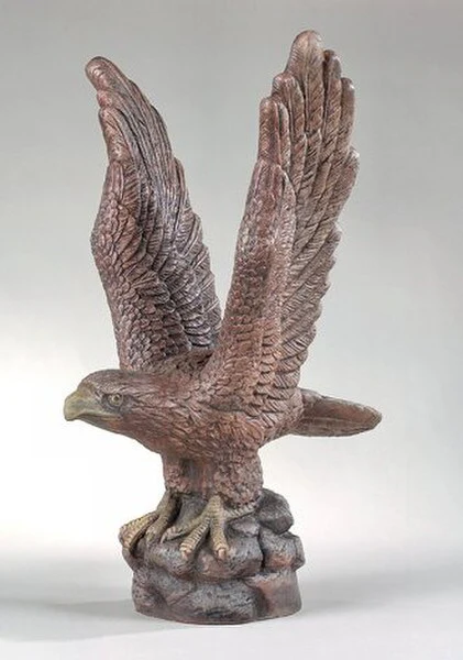 Patriot Eagle Cast Stone Sculpture Colored 29.5" High