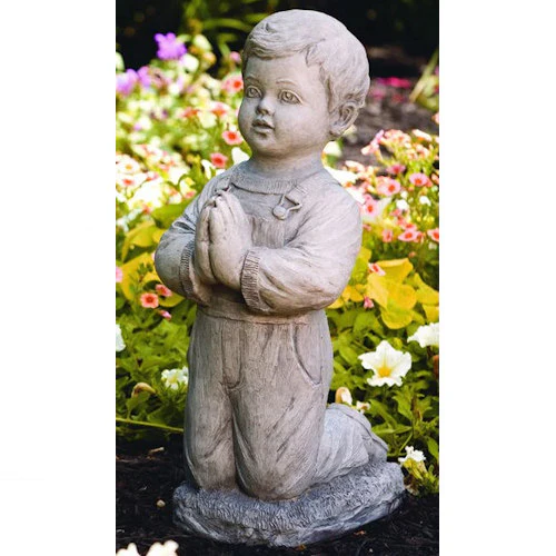 Peaceful Boy Praying Garden Statue 21" High - Image 2