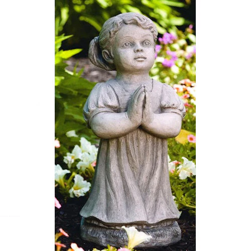 Peaceful Girl Praying Garden Statue 20" High