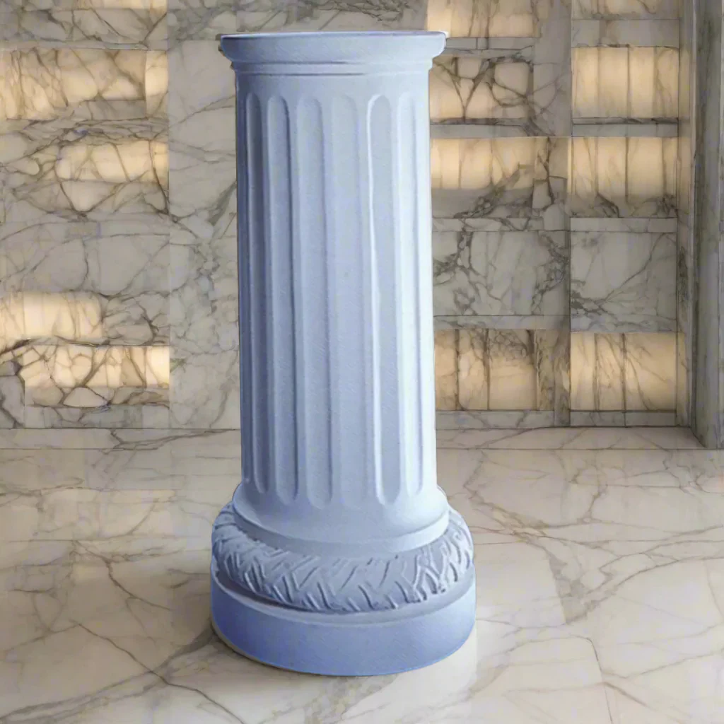Classical Carrara Marble Pedestal – 32" Tall Display Stand