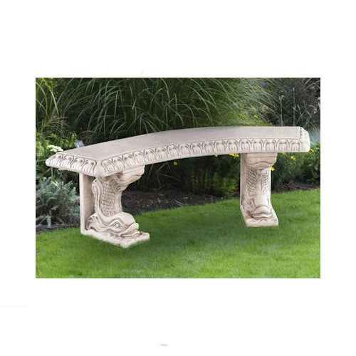 Dolphin-Footed Curved Garden Bench Greco-Roman