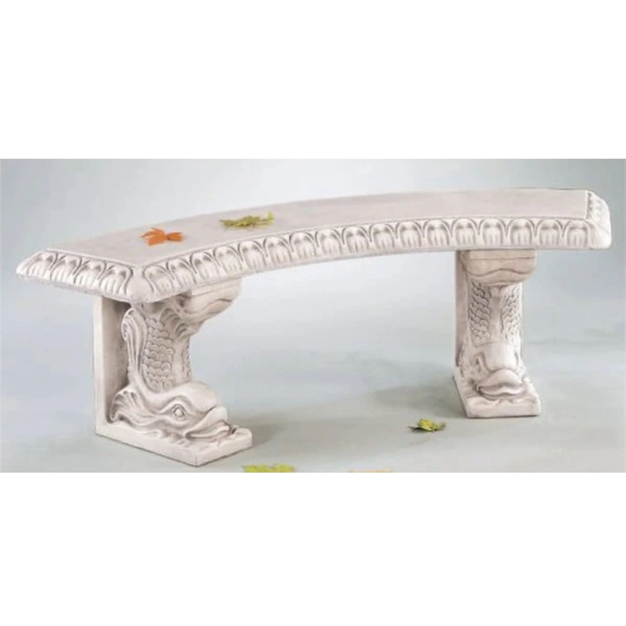 Dolphin-Footed Curved Garden Bench Greco-Roman - Image 2