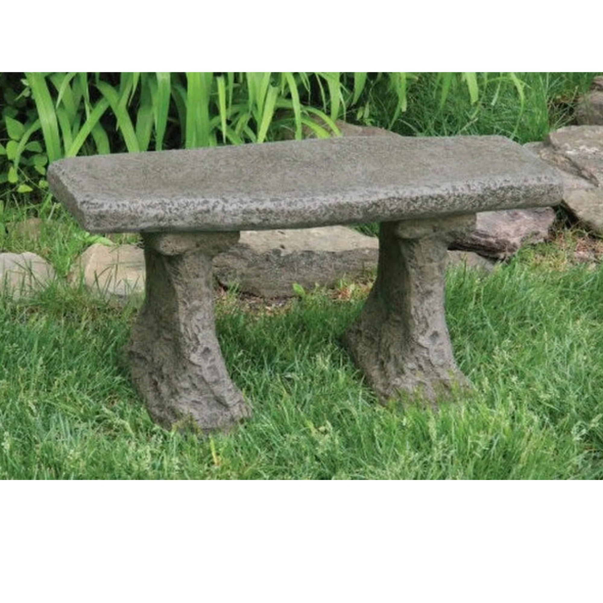 Petite Cement Garden Bench - Image 2