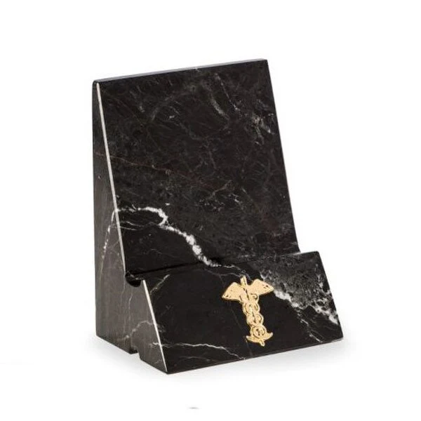 Phone Stand Black Marble Medical Insignia - Image 2