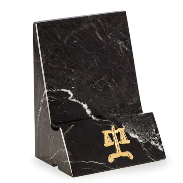 Phone Stand Black Marble Scales Legal Insignia - Image 2