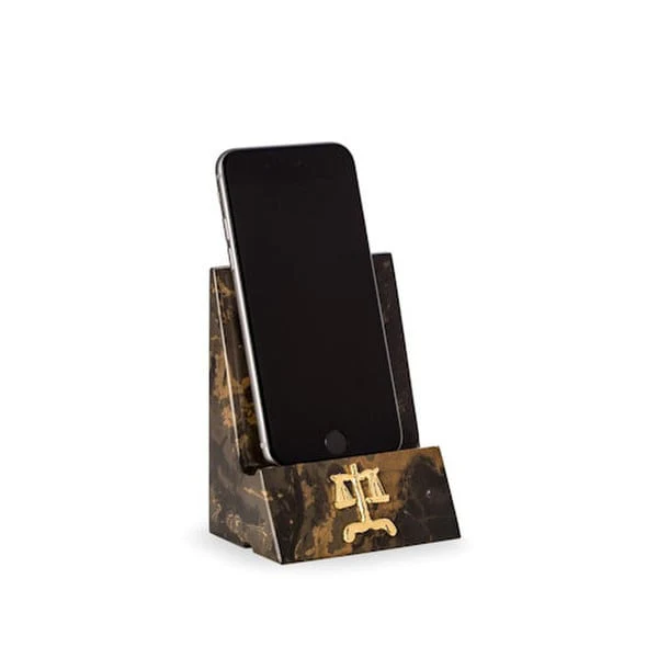Phone Stand Tigers Eye Marble Scales Legal Insignia