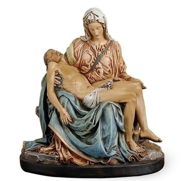 Pieta Hand Painted 10" High Sculpture - Image 2