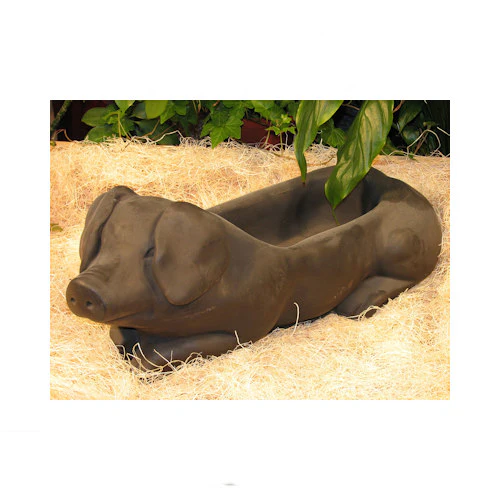 Pig Planter Garden Sculpture Reclining