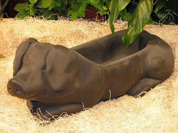 Pig Planter Garden Sculpture Reclining - Image 2