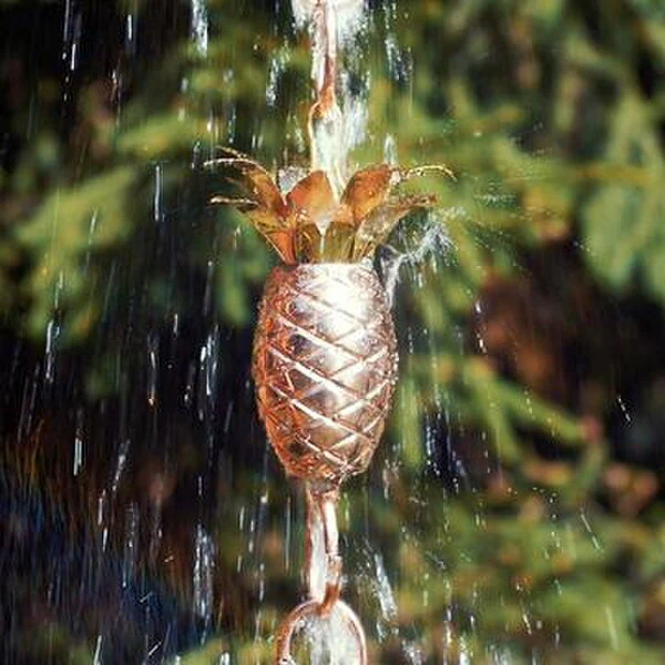 Pineapple Rain Chain Copper Downspout - Image 2