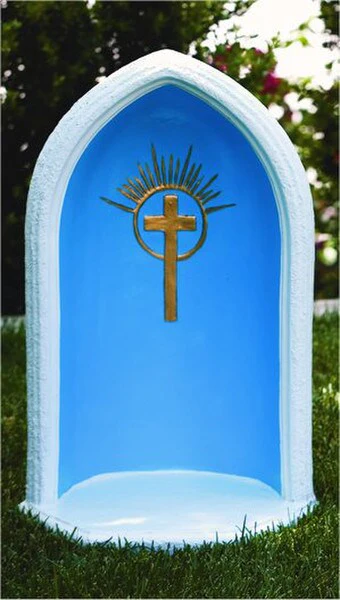 Pointed Inlay Cross Grotto 24" High Fits 18 Inch Statue - Image 2