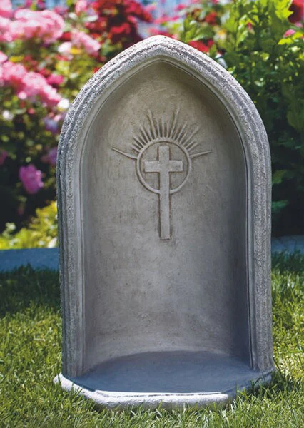 Pointed Inlay Cross Grotto 24" High