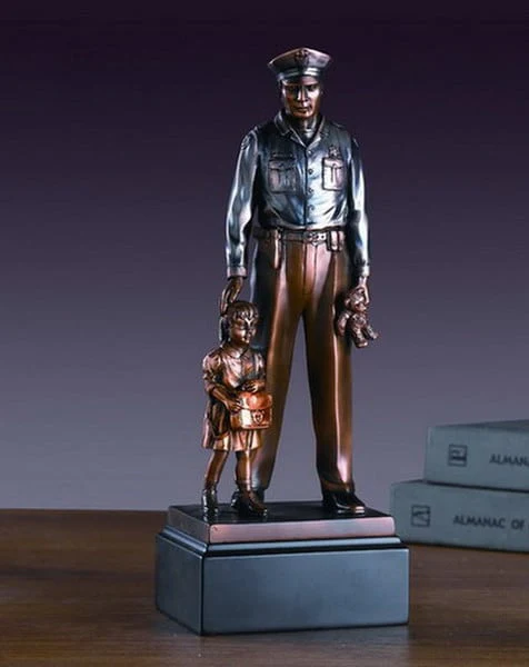 Policeman With Child Sculpture