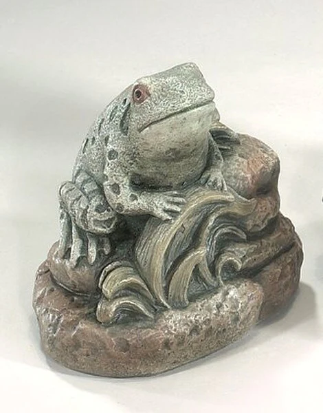 Pond Frog In Grass Statue 6" High