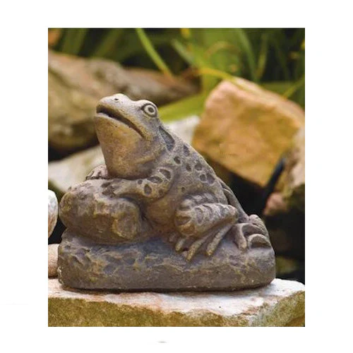 Pond Frog On Rock Statue 5.5" High - Image 2