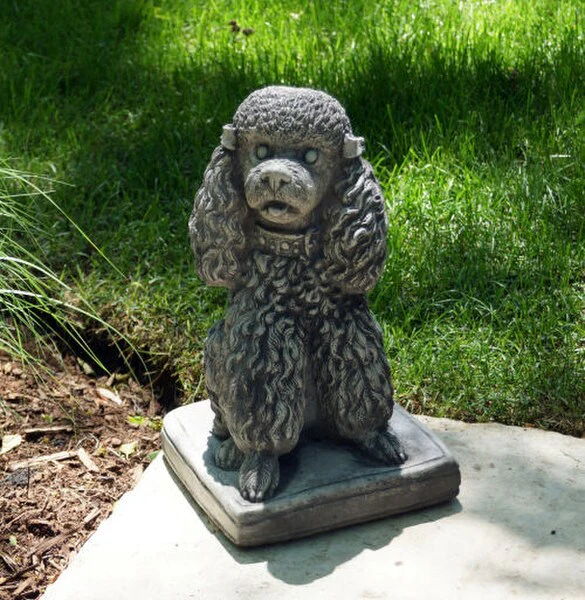 Poodle Garden Sculpture Cement