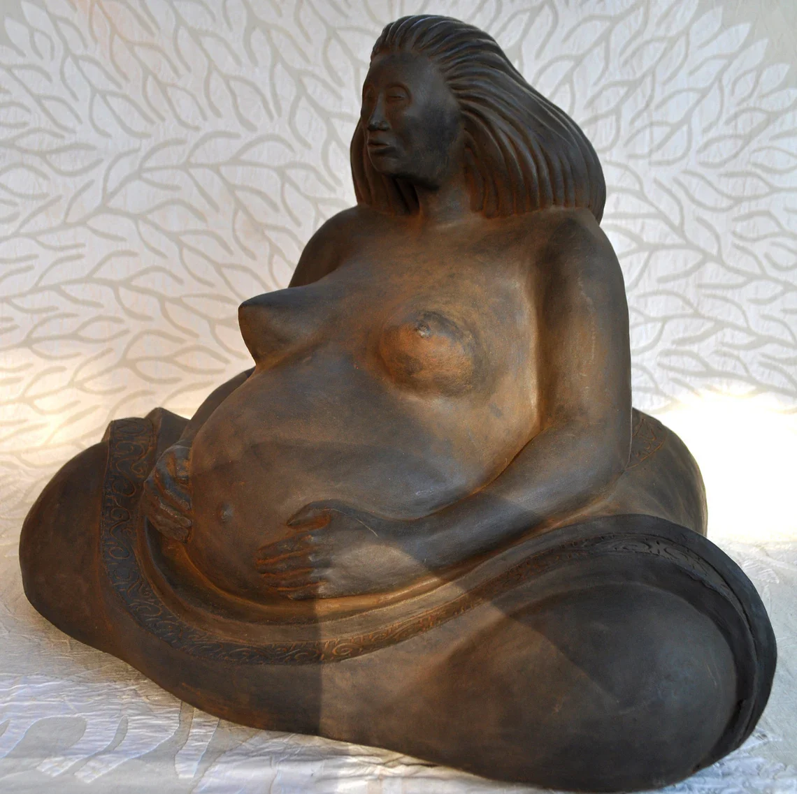 Pregnant Woman Large By Sigrid Herr Sculpture - Image 3