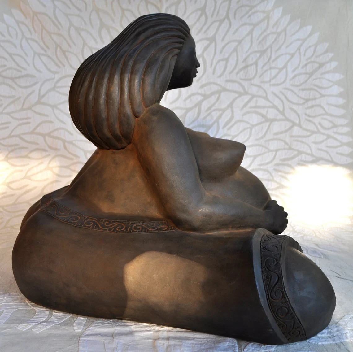 Pregnant Woman Large By Sigrid Herr Sculpture - Image 6
