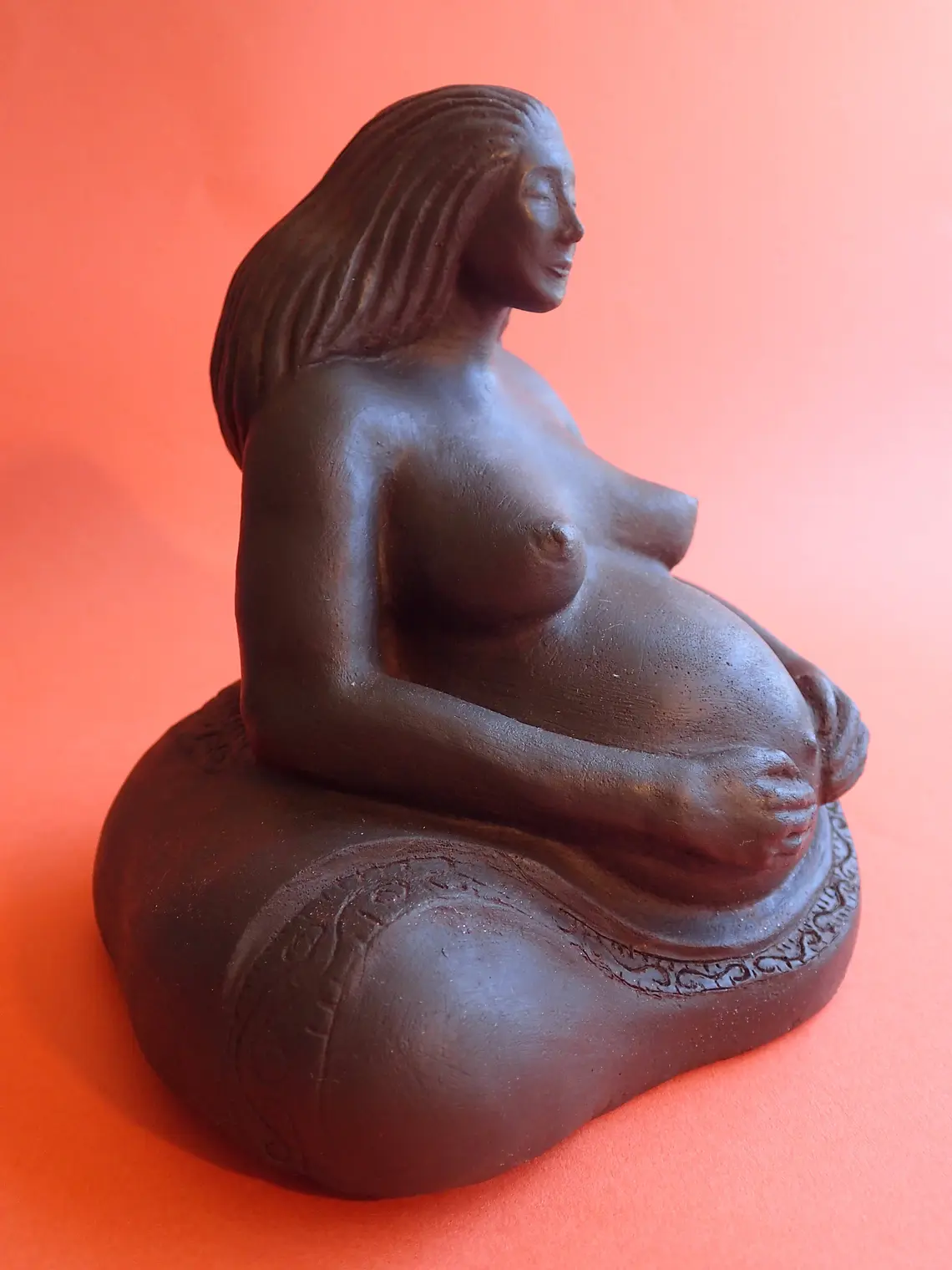 Pregnant Woman Small By Sigrid Herr Sculpture - Image 6