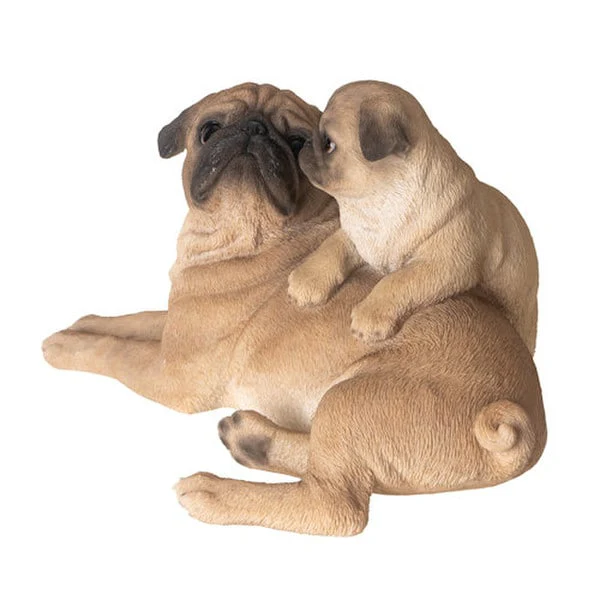 Pug Mother with Puppy Figurine - Image 5