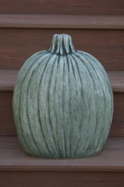 Pumpkin Cement Sculpture 15.5" High - Image 2
