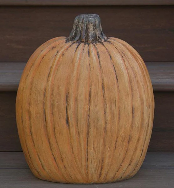 Pumpkin Cement Statue 15.5" High - Image 3