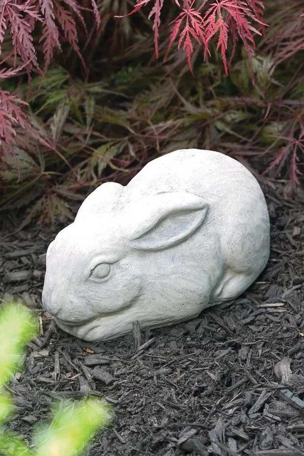 Garden Bunny Rabbit Statue Cast Stone - Image 2