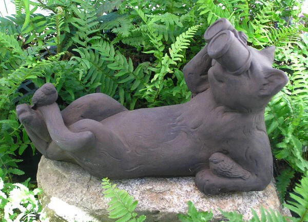 Reclining Bird Watching Cat