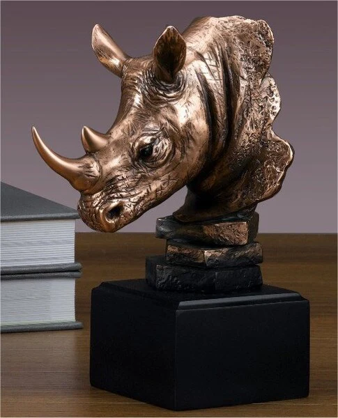 Rhinoceros Head 7.5" High