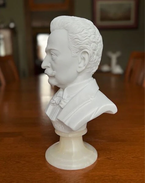 Johann Strauss II Bust Statue – Italian Marble Composer Sculpture - Image 3