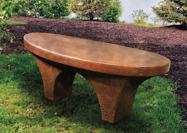 River Stone Bench Oval Modern Seating - Image 3