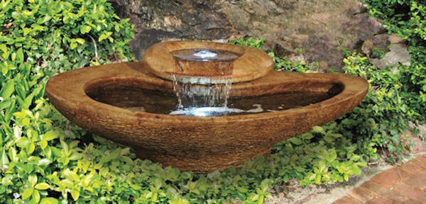 River Stone Garden Fountain with Light - Image 2