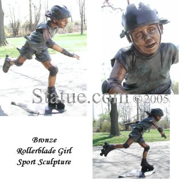Rollerblade Girl Bronze Sculpture 43" H