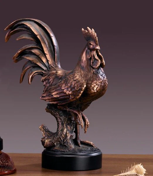 Rooster Sculpture 14" High Statue