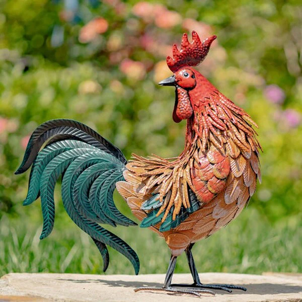 Roosters Iron Set of 6 Sculptures - Image 2