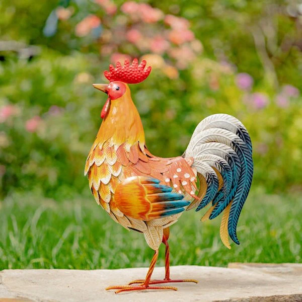 Roosters Iron Set of 6 Sculptures - Image 5