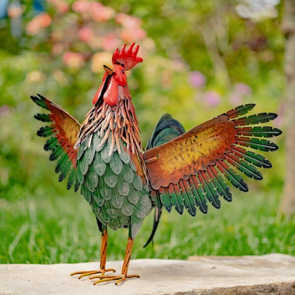 Roosters Iron Set of 6 Sculptures - Image 7