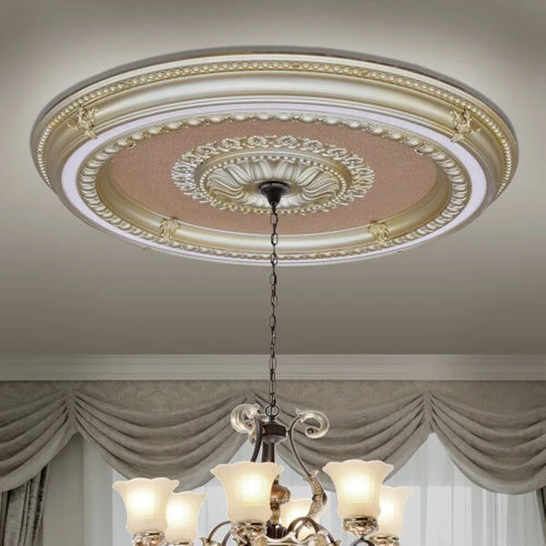 Rose Gold Round Ceiling Medallion 47 Inch - Image 2