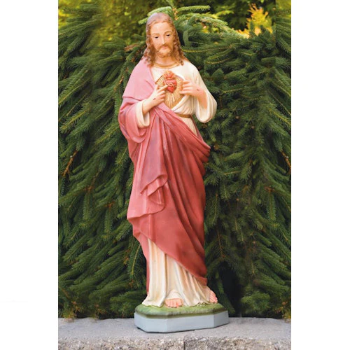 Sacred Heart Jesus Sculpture 33" High - Image 2