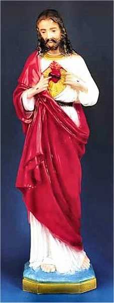 Sacred Heart Of Jesus Colored 24" High Sculpture - Image 2