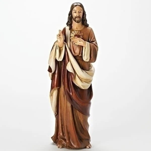 Sacred Heart of Jesus Figure Sculpture 18" H