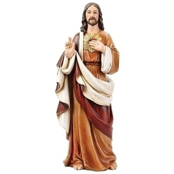 Sacred Heart of Jesus Colored 24" High Scale Statue