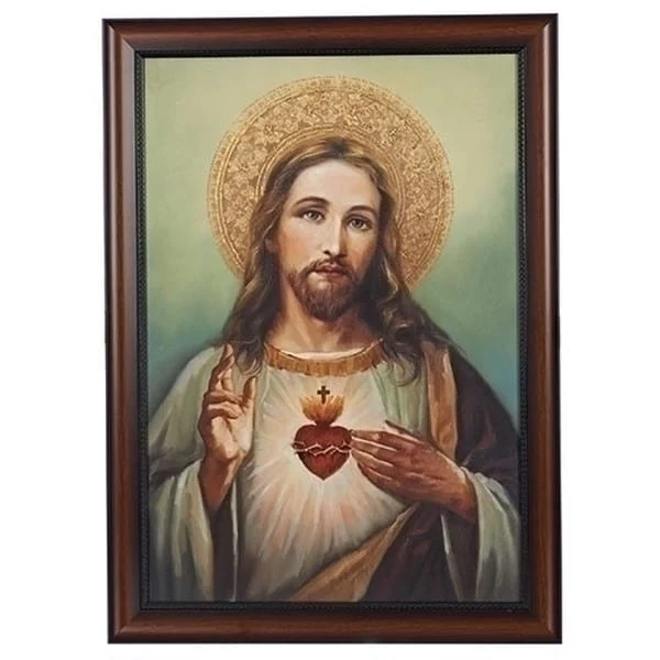 Sacred Heart of Jesus Framed Art 27" High