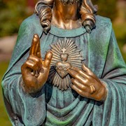 Sacred Heart of Jesus Garden Statue 30" High Antique Bronze - Image 5