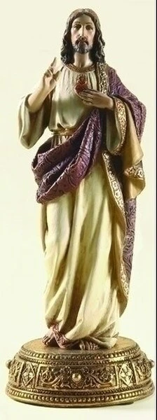 Sacred Heart of Jesus Heavenly Protectors Statue with Prayer Drawer - Image 2