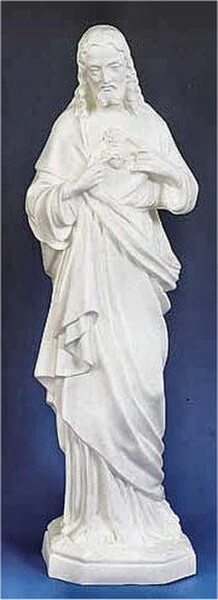 Sacred Heart Of Jesus White 24" High Sculpture - Image 2