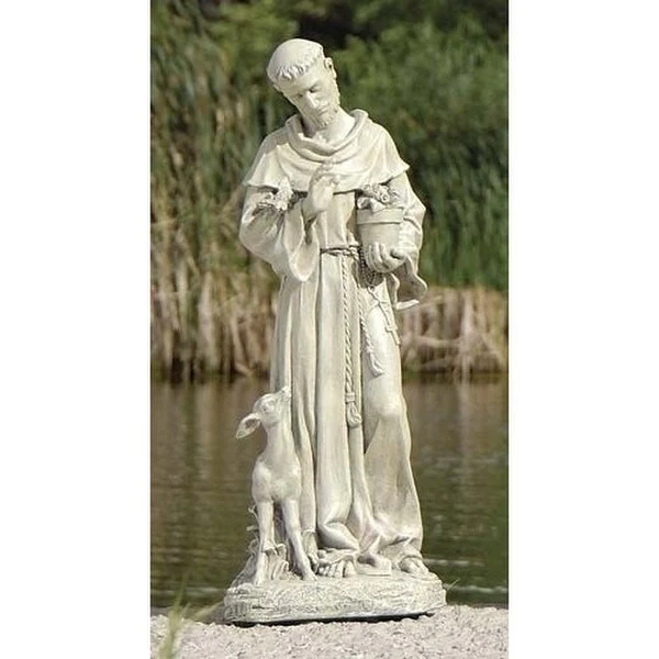 Saint Francis with Deer & Dove Statue 18" High