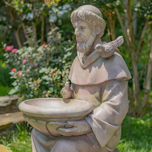 Saint Francis Sitting Birdbath Garden Statue 30" H - Image 3