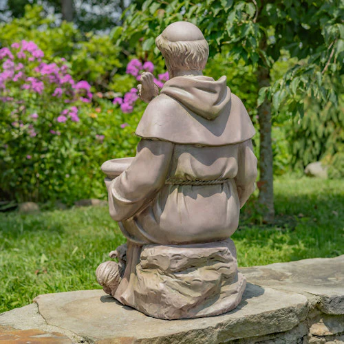 Saint Francis Sitting Birdbath Garden Statue 30" H - Image 4